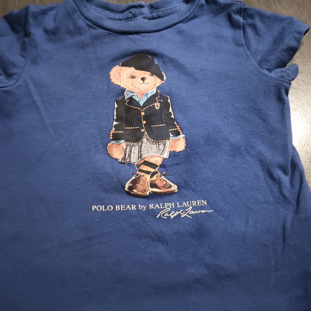 Ralph Lauren Kids' Blue Polo Bear Graphic Tee